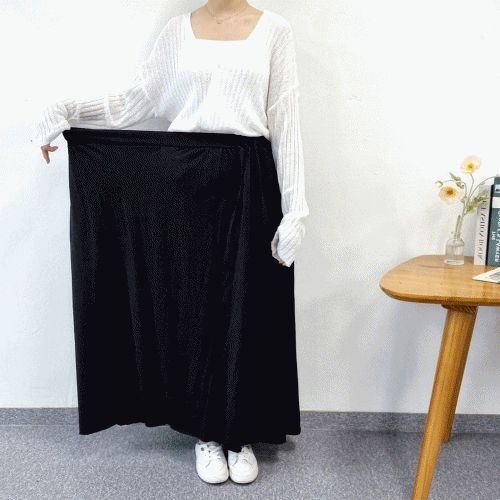 rara-day - [편한밴딩] 돌돌이 밴딩 롱스커트 : 라라데이♡韓國加大碼女裝褲
